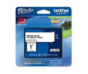 Nastro - nero-bianco - TZE251 - 24 mm x 8 mt - Brother - TZ-e251 - 4977766685412 - DMwebShop
