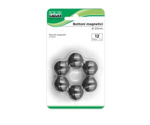 Bottoni magnetici diametro 2 cm nero blister 12 pezzi - 9531