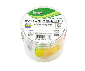 Bottoni magnetici tondi diametro 4 cm colori assortiti barattolo da 10 pezzi - 9528