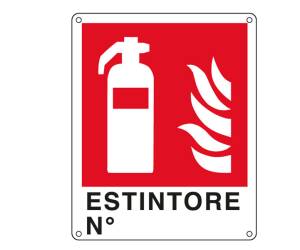 Cartello segnalatore 25 x 31 cm ESTINTORE N alluminio - 10271
