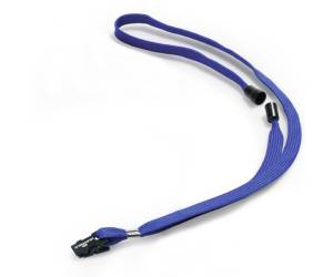 Cordoncino per portabadge 44 x 1 cm tessuto blu - 9567