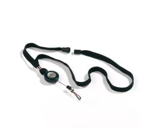 Cordoncino per portabadge con chiocciola Yo Yo larghezza 10 mm nero - 9563