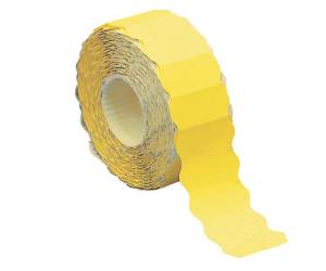 Etichetta a onda permanente 26 x 12 mm giallo fluo rotolo da 1500 etichette - 9071