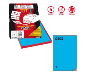 Etichette adesive C 503 in carta permanenti 210 x 297 mm 100 fogli blu - 10059