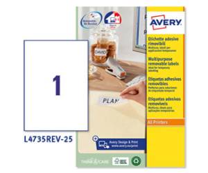 Etichette adesive L4735REV in carta angoli arrotondati rimovibili 25 fogli - 9066