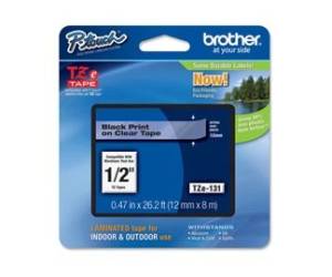 Nastro Nero Trasparente TZE131,12 mm x 8mt - 10815