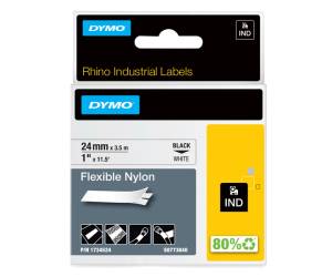 Nastro Rhino 1734524,24 mm x 3,5 mt nylon flessibile nero bianco - 10896