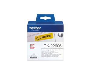 Nastro adesivo in pellicola nero giallo 62mm x 15,24mt DK - 22606,10789