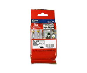 Nastro con adesivo resistente nero bianco 18mm x 8mt - 10831