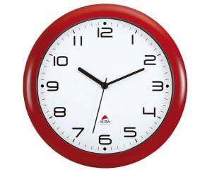 Orologio da parete Hornew diametro 30 cm rosso Alba - 11378