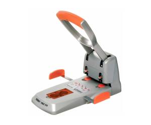 Perforatore HDC150 max 150 fogli 2 fori passo 8 cm grigio arancio - 10403