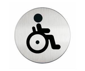 Pittogramma adesivo WC diversamente abili diametro 8,3 cm acciaio Durable 4906,23 - 9616