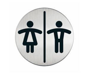 Pittogramma adesivo WC donne uomini diametro 8,3 cm acciaio Durable 4920 23 - 9619