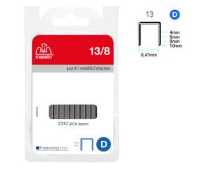 Punti zincati 13,8 - 8 mm metallo - 10686