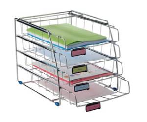 Set da 4 vaschette scorrevoli 31,5 x 39 x 31,5 cm vaschette 6,5 cm metallo - 9188