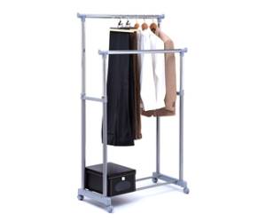 Stender appendiabiti AC9002 doppio 90 cm grigio cromo - 11441