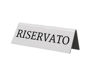 Targhetta RISERVATO per tavoli set 5 pezzi - 9698
