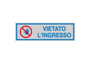 Targhetta adesiva VIETATO L INGRESSO 16,5 x 5 cm - 10739