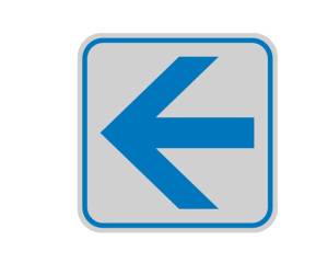 Targhetta adesiva pittogramma Freccia 8,2 x 8,2 cm - 10755