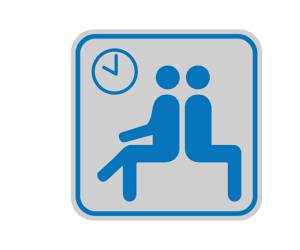 Targhetta adesiva pittogramma Sala d attesa 8,2 x 8,2 cm - 10759