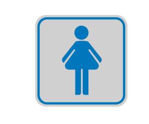 Targhetta adesiva pittogramma Toilette donna 8,2 x 8,2 cm - 10765