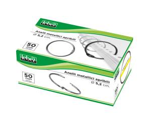 Anelli metallici - 5,2 cm - per rilegatura - conf. 50 pezzi - Lebez - 455 - 8002787004556 - DMwebShop