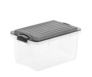 Contenitore Compact - 39,5 x 27,5 x 18 cm - A4 - 13 lt - PPL - coperchio nero - trasparente - Rotho - F717760 - 7610859153739 - DMwebShop