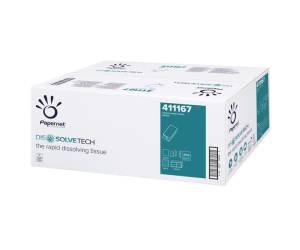 Asciugamani piegati a V Dissolve Tech 2 veli 20 gr 24 x 21 cm bianco - 12909