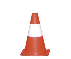 Cono segnaletico H 30 cm bianco rosso - 13139