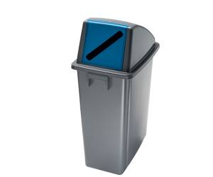 Contenitore Office 60 Lt con feritoia per carta 33x46x79 cm grigio blu - 12850