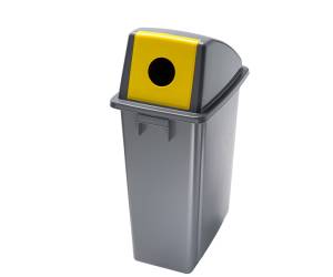 Contenitore Office 60 Lt con foro per bottiglie 33x46x79 cm grigio giallo - 12854
