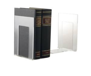 Coppia reggilibri Mr Acrylic 14 x 9 x 13,5 cm trasparente - 12109