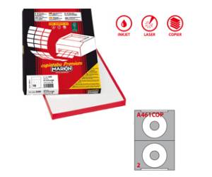 Etichette adesive A 461 in carta permanenti diametro CD 114 - 5 mm foro 41 mm - 12573