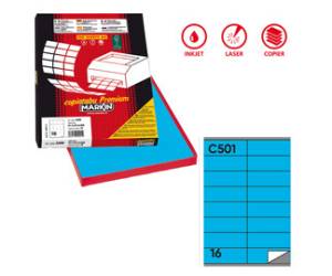 Etichette adesive C 501 in carta permanenti 105 x 36 mm 100 fogli blu - 12560