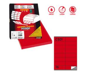 Etichette adesive C 501 in carta permanenti 105 x 36 mm 100 fogli rosso - 12635
