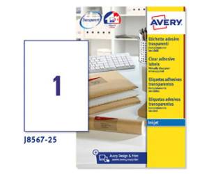 Etichette adesive J8567 in poliestere inkjet permanenti 210 x 297 mm 25 fogli - 12624