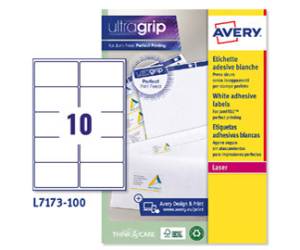 Etichette adesive L7173 in carta angoli arrotondati laser permanenti bianco - 12622