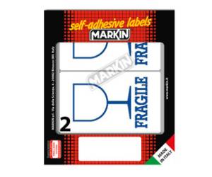 Etichette adesive fragile in carta permanenti 115 x 70 mm 10 fogli bianco 2 etichette per foglio - 13176