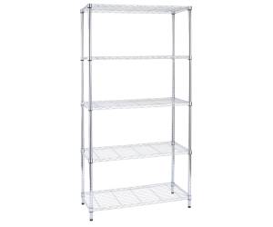 Libreria Archimede Light 5 ripiani acciaio cromato 36x90x177 cm - 12123