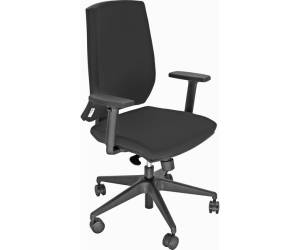 Poltrona semidirezionale LR1SE con ruote e braccioli ignifuga nero - 12198