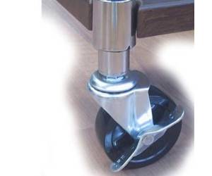 Set Archimede Light 4 ruote per librerie metallo e plastica cromato - 12188