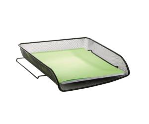 Vaschetta portacorrispondenza Mesh 27 x 6 - 5 x 34 cm rete metallica nero - 11613