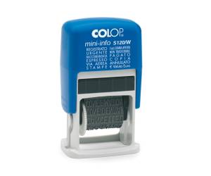 Timbro Mini Info S120/W Polinomio - 12 diciture 4 mm - autoinchiostrante - Colop - S120/W-BLS - 9004362348795 - DMwebShop