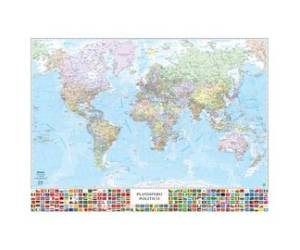 Carta geografica Mondo con Bandiere - murale - 132 x 97 cm - Belletti - M09PL/07 - 9722281465545 - DMwebShop