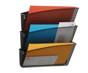 Portadocumenti da parete Mesh - 3 vaschette in rete metallica - nero - Alba - MESHFILE/N - AAAAAAAAA - DMwebShop