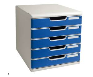 Cassettiera Modulo A4 - 28,8 x 32 x 35 cm - 5 cassetti - grigio-blu - Exacompta - 301003D - 9002493023895 - DMwebShop