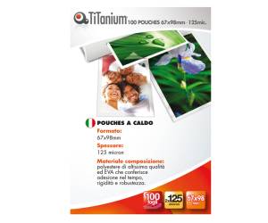 Pouches - badge - 67 x 98 mm - 2 x 125 micron - conf. 100 pezzi - Titanium - PP525-10T - 8025133034830 - DMwebShop