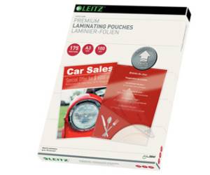 Pouches ILam - A3 - 303 x 426 mm - 2 x 175 micron - conf. 100 pezzi - Leitz - 74900000 - 4002432397747 - DMwebShop