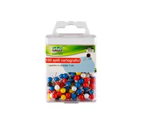 Spilli cartografici a sfera - colori assortiti - scatola 100 pezzi - Lebez - 266 - 8007509059425 - DMwebShop
