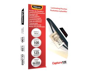 Pouches Capture125 - 65 x 95 mm - 2 x 125 micron - scatola 100 pezzi - Fellowes - 5306702 - 77511530678 - DMwebShop